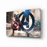 Captain America Glass Wall Art.
