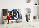 Captain America Glass Wall Art.