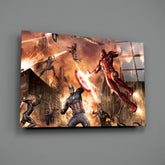 Captain America vs Iron Man Glass Wall Art.