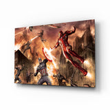 Captain America vs Iron Man Glass Wall Art.
