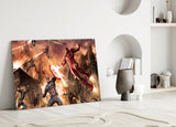 Captain America vs Iron Man Glass Wall Art.