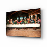 Last Supper Remastered Glass Wall Art.