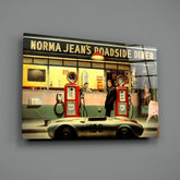 Marilyn Elvis Humphrey - Retro Gas Station Glass Wall Art.