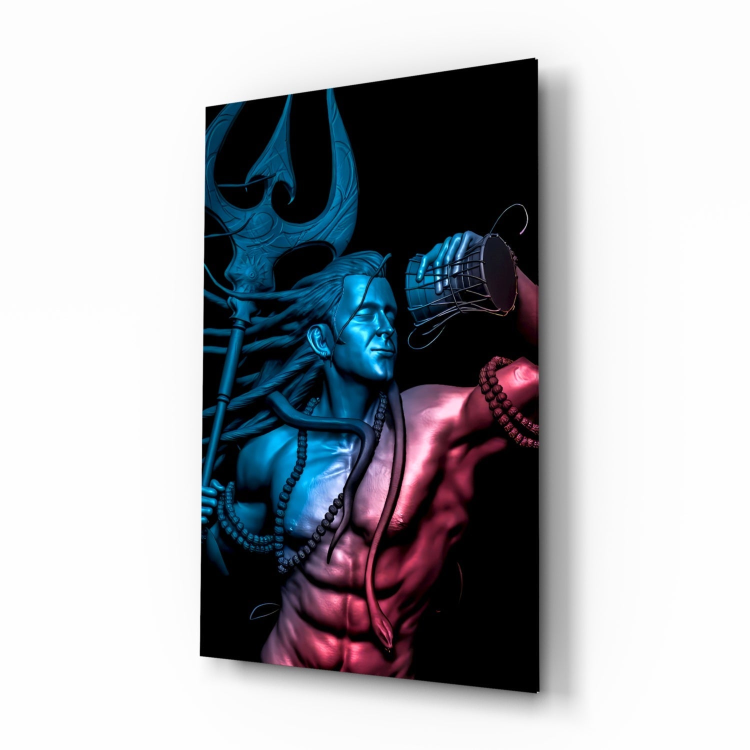 Har Har Mahadev Glass Wall Art.