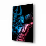 Har Har Mahadev Glass Wall Art.