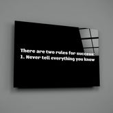 Two Rules for Success Glass Wall Art.