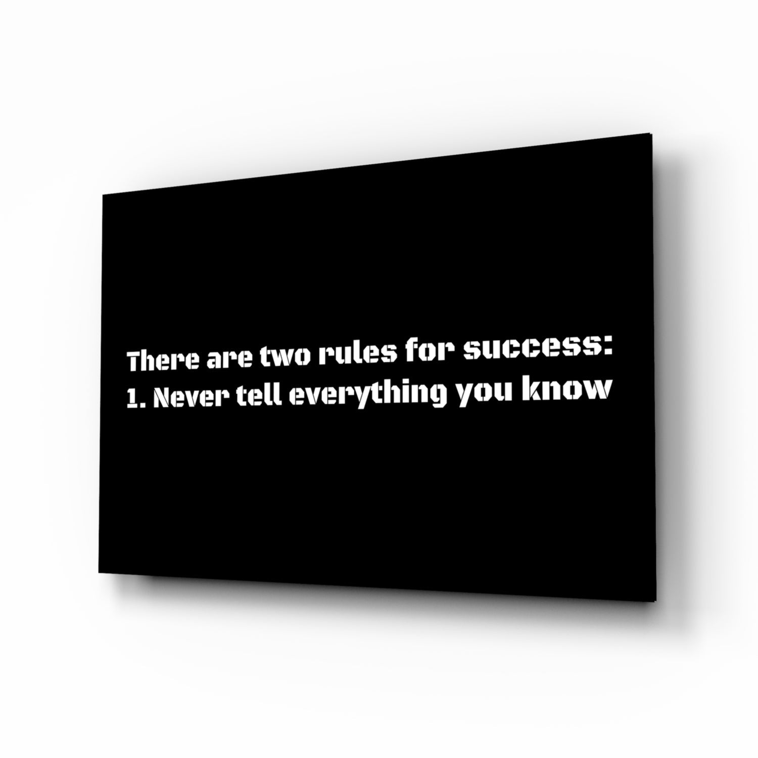 Two Rules for Success Glass Wall Art.