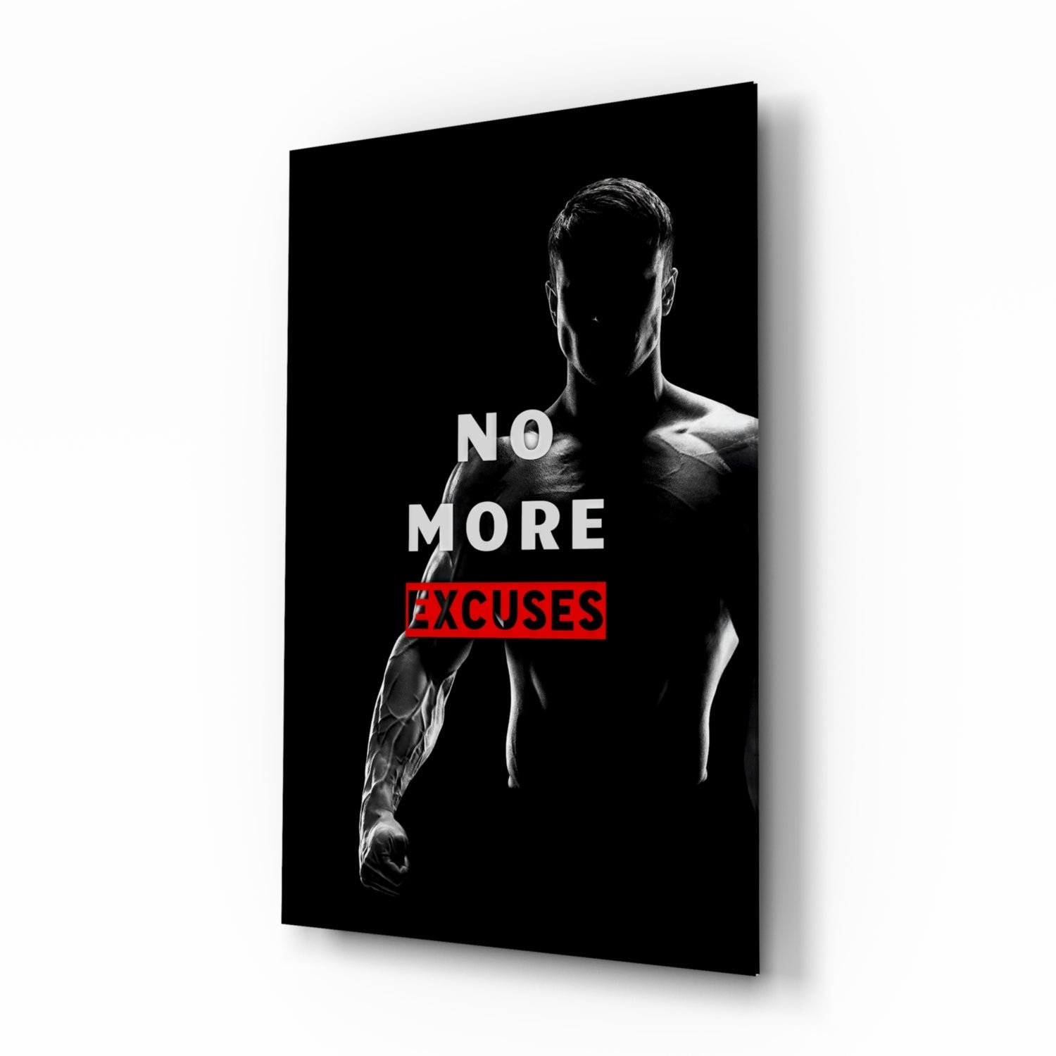 No More Excuses Glass Wall Art.