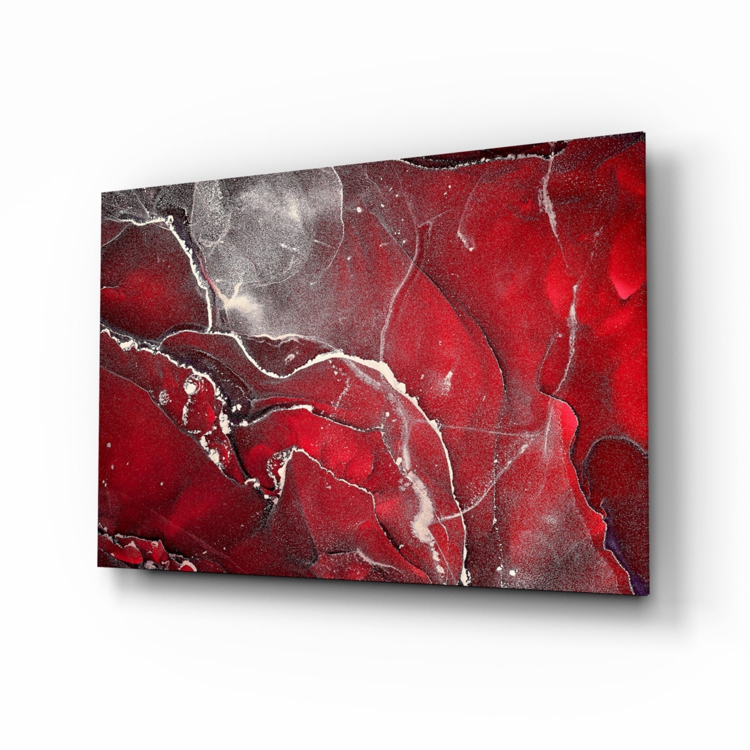 Red Marbellous Glass Wall Art.