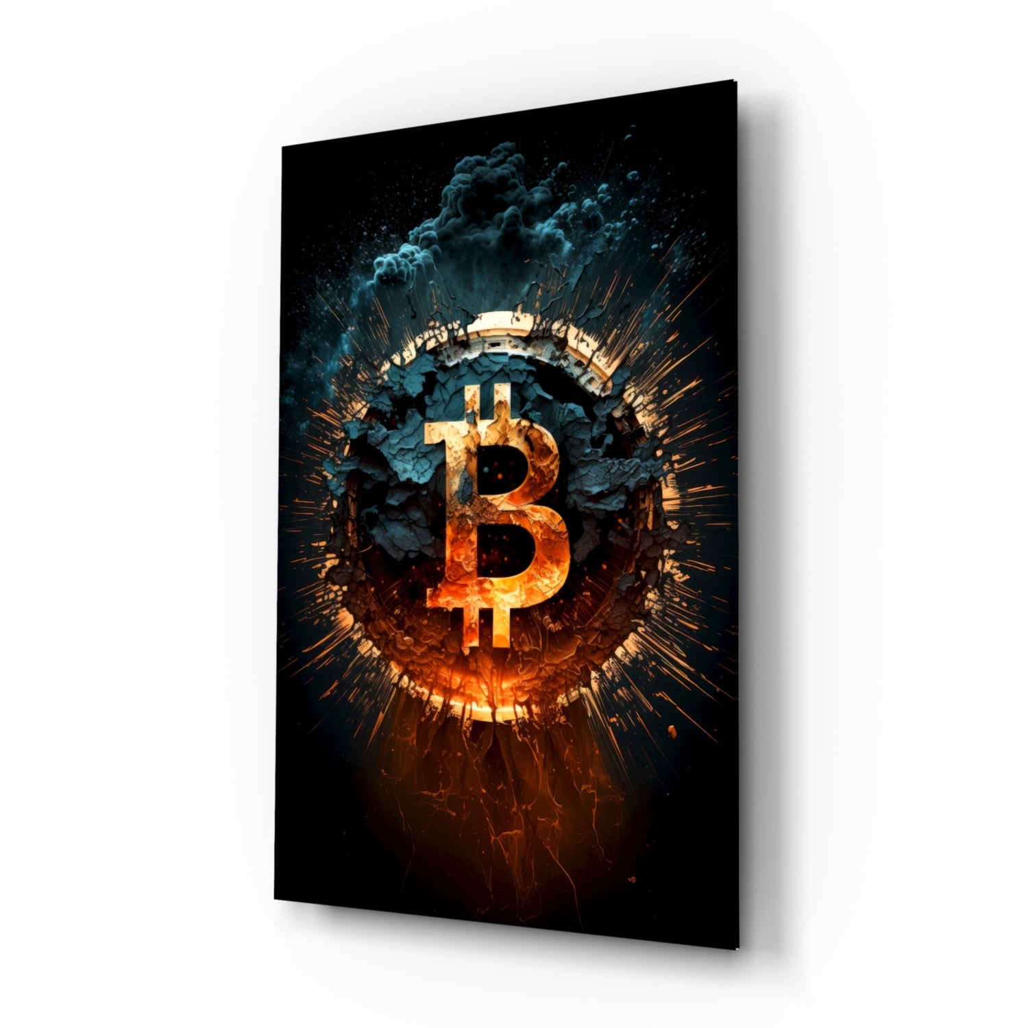 Bitcoin Glass Wall Art.