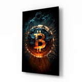 Bitcoin Glass Wall Art.