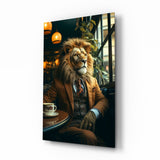 Lion Gentleman Glass Wall Art.