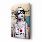 I Love Life Glass Wall Art.