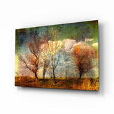 Autumn Trees Glass Wall Art.