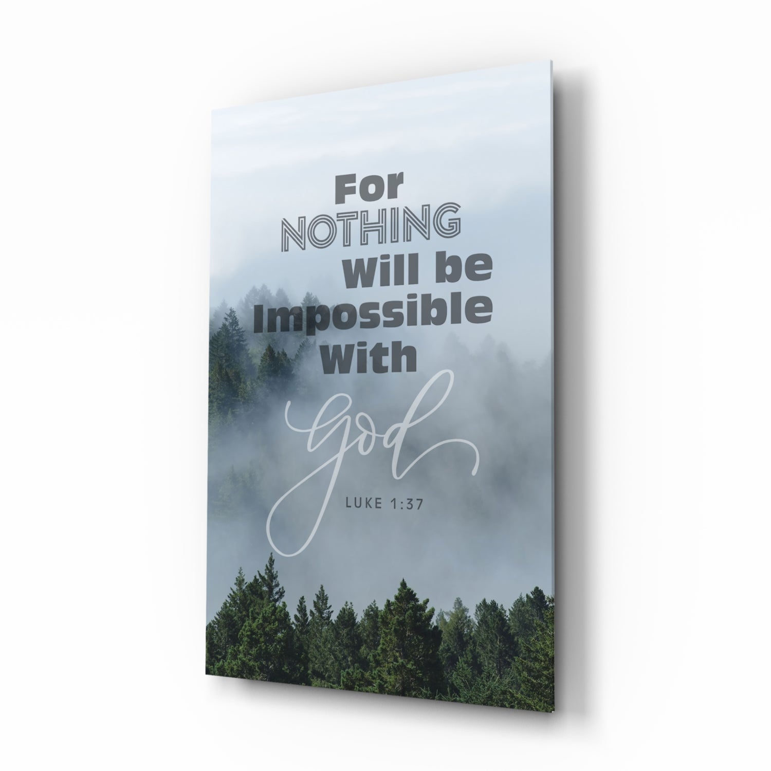 Nothing Impossible Glass Wall Art.