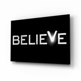 Believe Glass Wall Art.