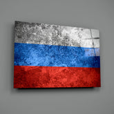 Flag of Russia Glass Wall Art.