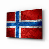 Flag of Norway Glass Wall Art.