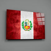 Flag of Peru Glass Wall Art.