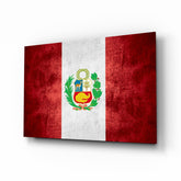 Flag of Peru Glass Wall Art.