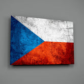 Flag of Czechia Glass Wall Art.