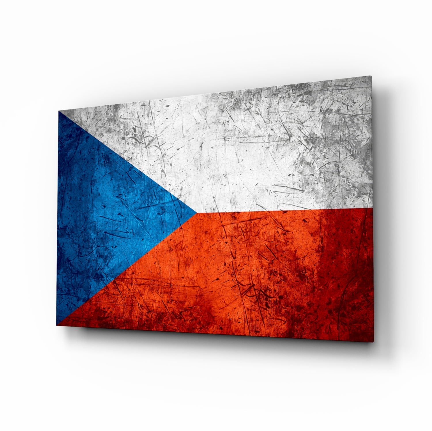 Flag of Czechia Glass Wall Art.