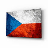 Flag of Czechia Glass Wall Art.