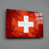 Flag of Switzerland Glass Wall Art.