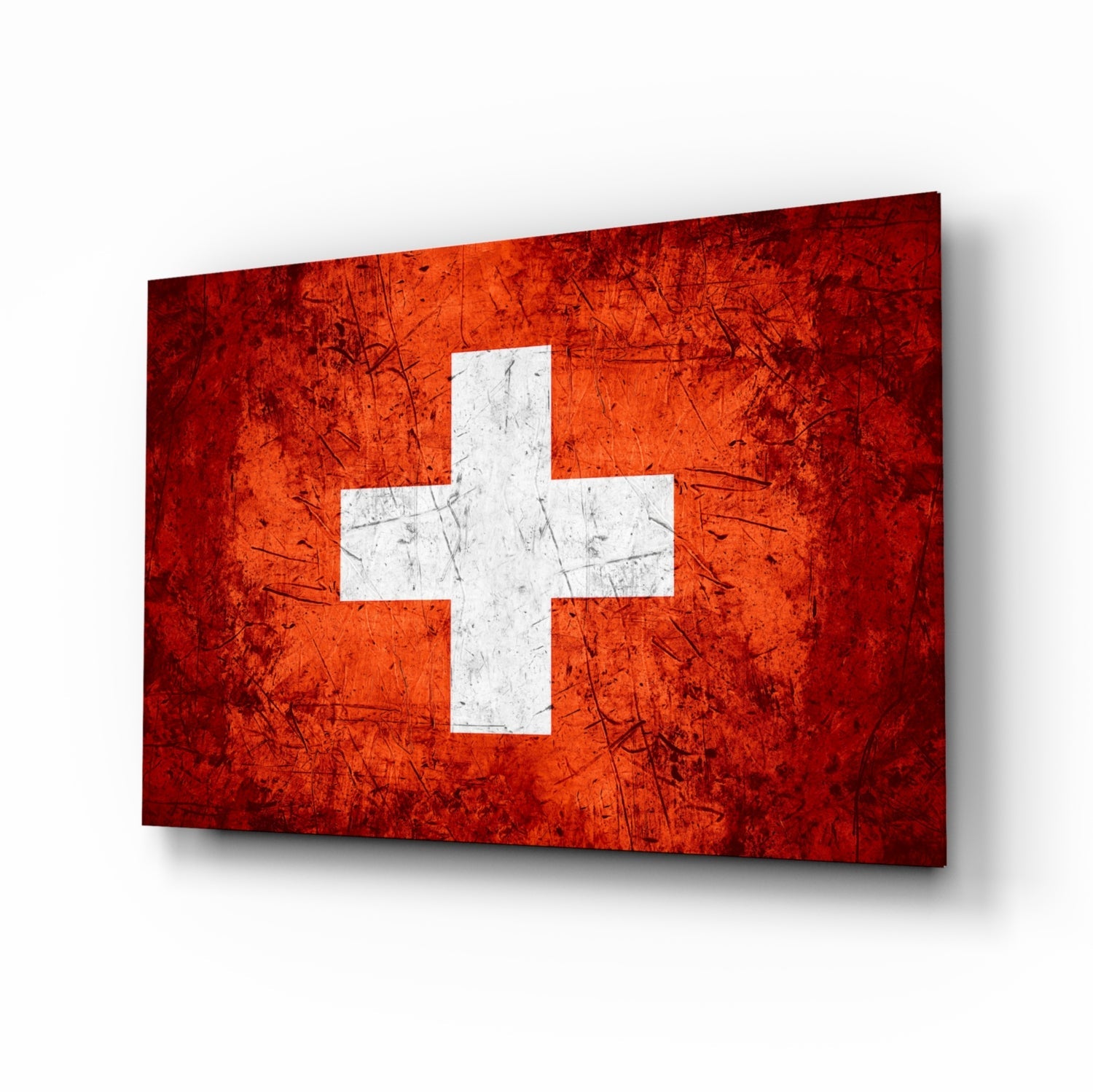 Flag of Switzerland Glass Wall Art.