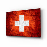 Flag of Switzerland Glass Wall Art.