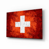 Flag of Switzerland Glass Wall Art.