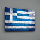 Flag of Greece Glass Wall Art.