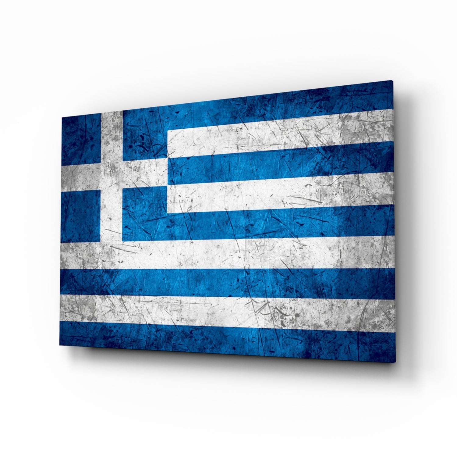 Flag of Greece Glass Wall Art.