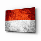 Flag of Indonesia Glass Wall Art.
