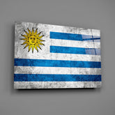 Flag of Uruguay Glass Wall Art.