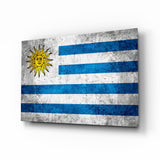 Flag of Uruguay Glass Wall Art.