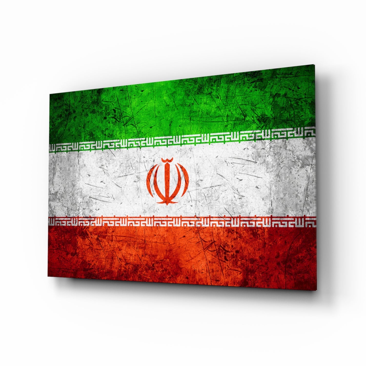 Flag of Iran Glass Wall Art.