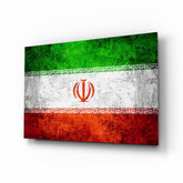 Flag of Iran Glass Wall Art.