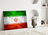 Flag of Iran Glass Wall Art.