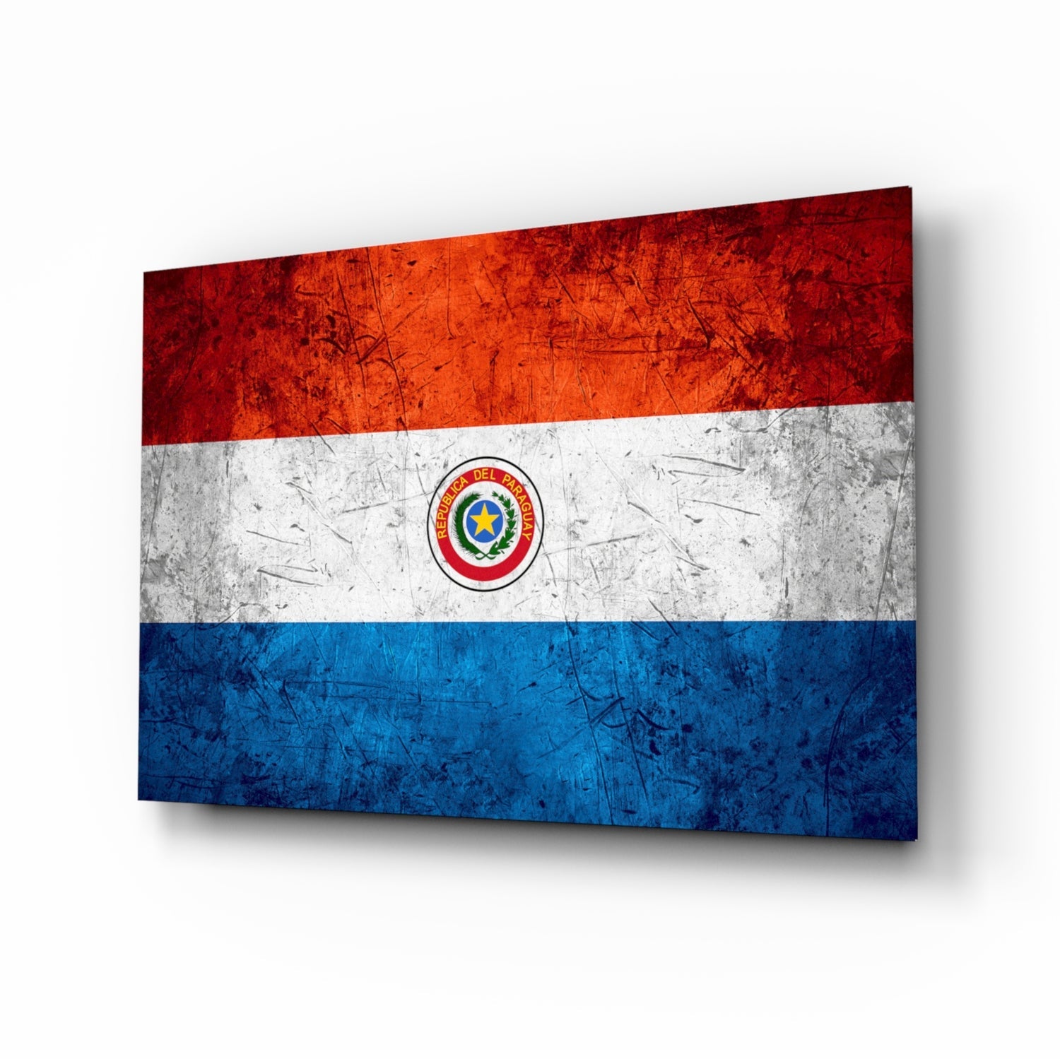 Flag of Paraguay Glass Wall Art.