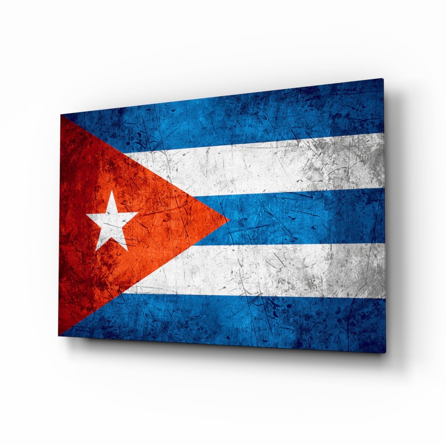 Flag of Cuba Glass Wall Art.