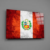 Flag of Peru Glass Wall Art.