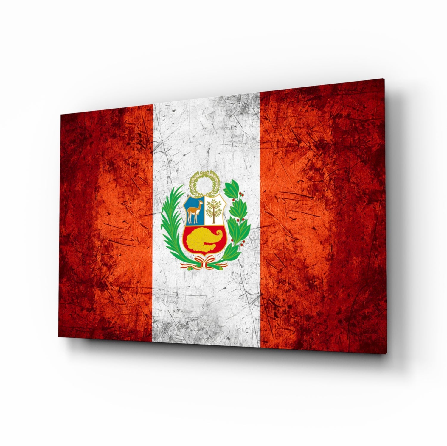 Flag of Peru Glass Wall Art.