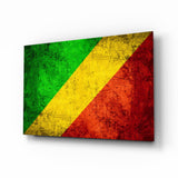 Flag of Republic of the Congo Glass Wall Art.