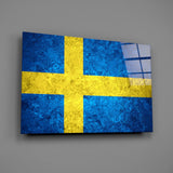 Flag of Sweden Glass Wall Art.