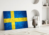 Flag of Sweden Glass Wall Art.