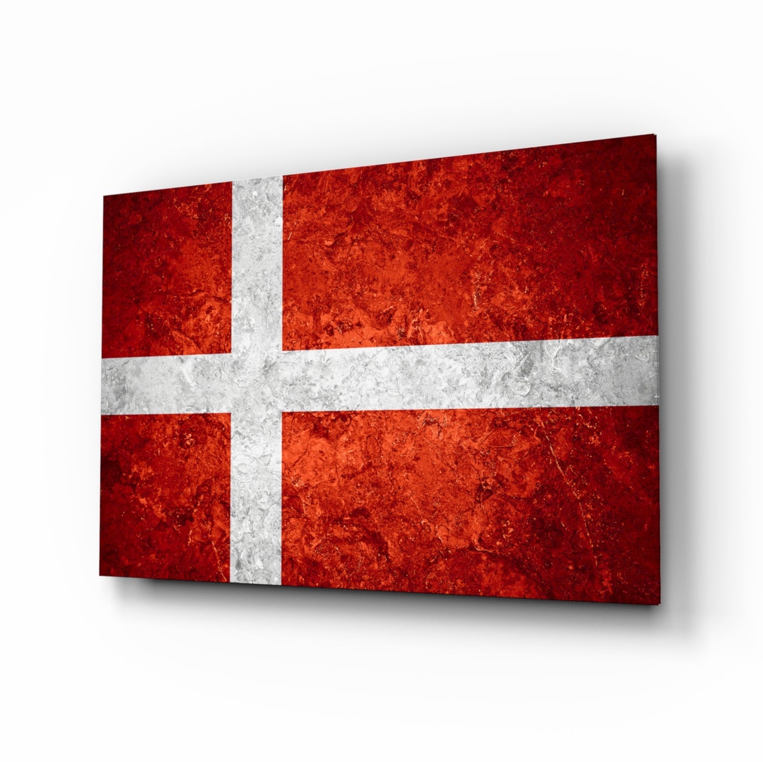Flag of Denmark Glass Wall Art.