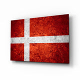 Flag of Denmark Glass Wall Art.
