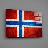 Flag of Norway Glass Wall Art.