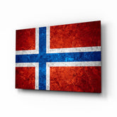Flag of Norway Glass Wall Art.